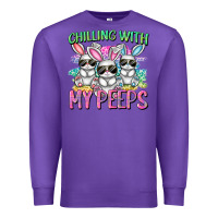 Purple chilling with my peeps easter bunnies cowgirl cowg Premium Sweatshirt - CowGirlArtShop