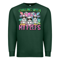 Sports Green chilling with my peeps easter bunnies cowgirl cowg Premium Sweatshirt - CowGirlArtShop