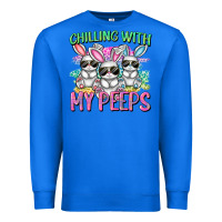 True Royal chilling with my peeps easter bunnies cowgirl cowg Premium Sweatshirt - CowGirlArtShop