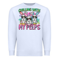 White chilling with my peeps easter bunnies cowgirl cowg Premium Sweatshirt - CowGirlArtShop