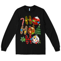 Black ho ho ho with Long Sleeve Tee - MaliasSmallBusiness