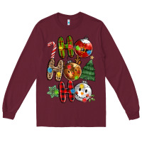 Burgundy ho ho ho with Long Sleeve Tee - MaliasSmallBusiness