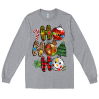 Heather Grey ho ho ho with Long Sleeve Tee - MaliasSmallBusiness