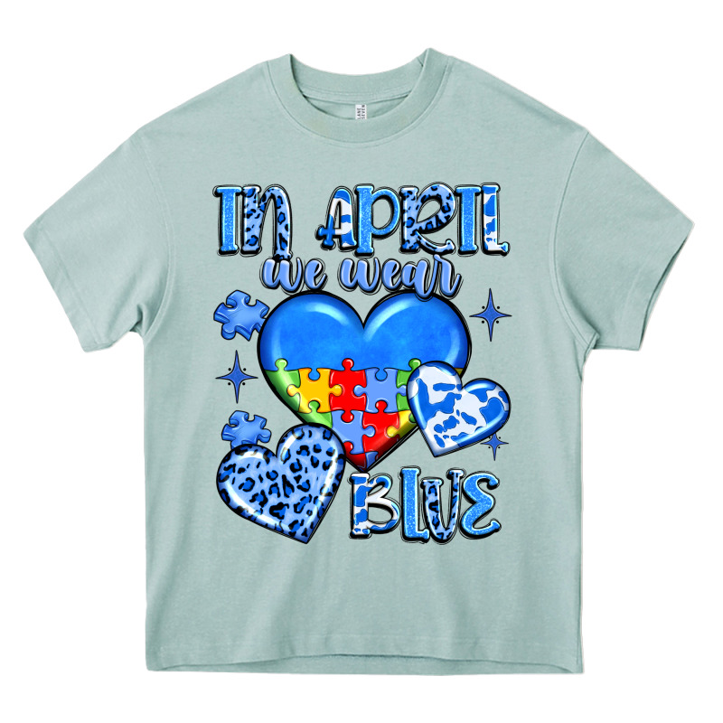 In April We Wear Blue Heavy Core Tee by JahusDesignShop | Teevron