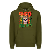 Army Green cinco de mayo with skull Premium Hoodie - CowGirlArtShop