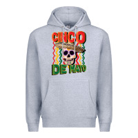 Heather Grey cinco de mayo with skull Premium Hoodie - CowGirlArtShop