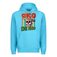 Ocean Blue cinco de mayo with skull Premium Hoodie - CowGirlArtShop