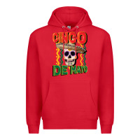Red cinco de mayo with skull Premium Hoodie - CowGirlArtShop