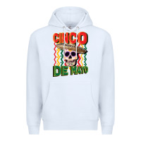 White cinco de mayo with skull Premium Hoodie - CowGirlArtShop