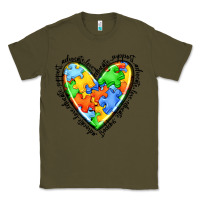 Army Green autism heart Classic Tee - JahusDesignShop