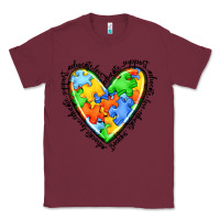 Burgundy autism heart Classic Tee - JahusDesignShop