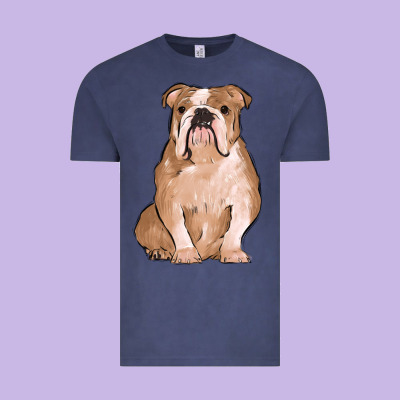 Bulldog Vintage Tee Designed By Maliassmallbusiness