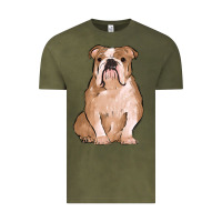 Vintage Olive bulldog Vintage Tee - MaliasSmallBusiness