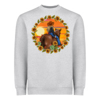 Heather Grey cowgirl sunflower Heavyweight Sweatshirt - MaliasSmallBusiness