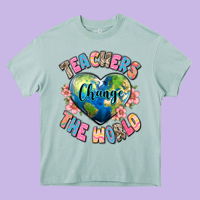 Teachers Change The World Heavy Core Tee Designed By Jahusdesignshop