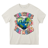 Cream teachers change the world Heavy Core Tee - JahusDesignShop