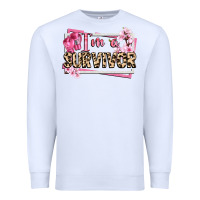 White im a survivor cancer awareness Premium Sweatshirt - CowGirlArtShop