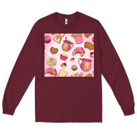 Burgundy mexican pan dulce Long Sleeve Tee - MaliasSmallBusiness