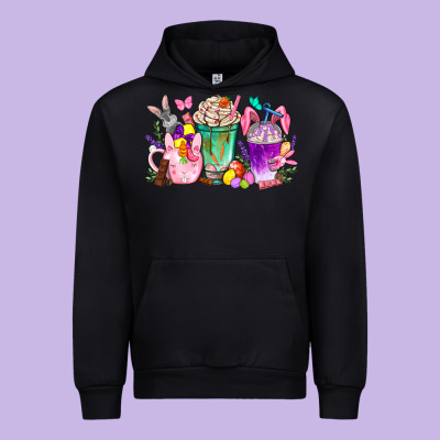 Easter Coffee Cups With Bunny Urban Hoodie Designed By Bundleandbundleshop