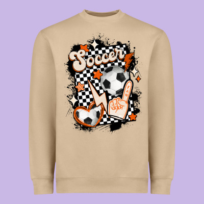 Vintage Soccer Heavyweight Sweatshirt Designed By Maliassmallbusiness