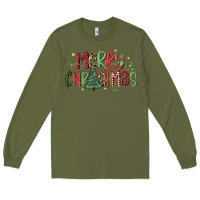 Army Green merry christmas Long Sleeve Tee - MaliasSmallBusiness