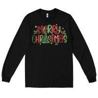 Black merry christmas Long Sleeve Tee - MaliasSmallBusiness