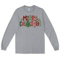 Heather Grey merry christmas Long Sleeve Tee - MaliasSmallBusiness