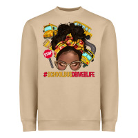 Mushroom school bus driver life afro messy bun Heavyweight Sweatshirt - NancyCooperArtShop