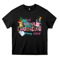 Black best school counselor ever Heavy Core Tee - AdoDesignShop