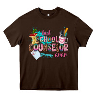 Chocolate Brown best school counselor ever Heavy Core Tee - AdoDesignShop