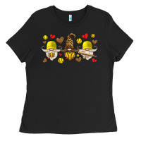 Black softball gnome Ladies Tee - HRA Design Shop