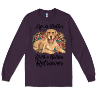 Plum life is better with a golden retriever Long Sleeve Tee - JahusDesignShop