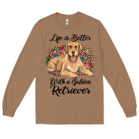 Toasted Coconut life is better with a golden retriever Long Sleeve Tee - JahusDesignShop