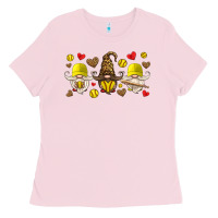 Bubblegum Pink softball gnome Ladies Tee - HRA Design Shop