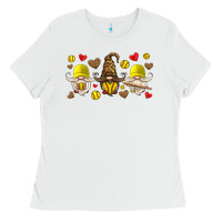 White softball gnome Ladies Tee - HRA Design Shop