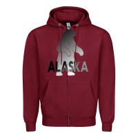 Burgundy Alaska Bear Zipper Hoodie - Bettercallsaul