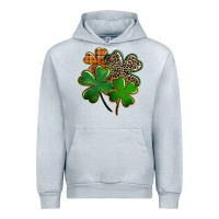 Heather Grey leopard shamrock Urban Hoodie - FaDigitalArtStudio