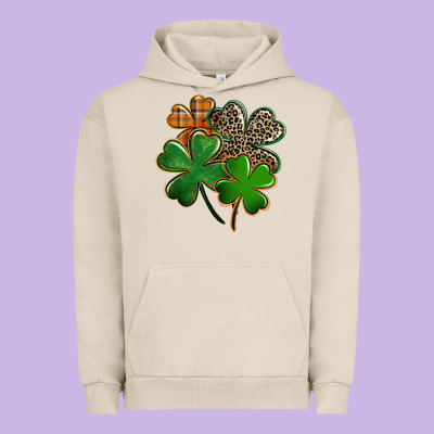 Leopard Shamrock Urban Hoodie Designed By Fadigitalartstudio