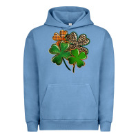 Pigment Pebble Blue leopard shamrock Urban Hoodie - FaDigitalArtStudio