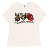 Bone peace love football Ladies Tee - CowhideDigitalArt