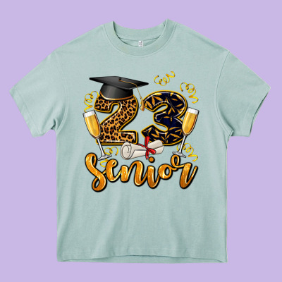 23 Senıor Wıth Champagne Heavy Core Tee Designed By Adodesignshop