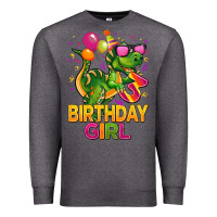 Charcoal Heather 3rd birthday girl t rex pink Premium Sweatshirt - CowGirlArtShop