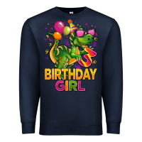 Navy 3rd birthday girl t rex pink Premium Sweatshirt - CowGirlArtShop