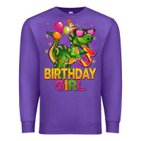 Purple 3rd birthday girl t rex pink Premium Sweatshirt - CowGirlArtShop