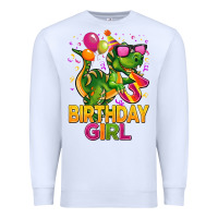 White 3rd birthday girl t rex pink Premium Sweatshirt - CowGirlArtShop