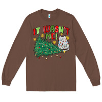 Chestnut it wasn't me! christmas cat Long Sleeve Tee - MaliasSmallBusiness