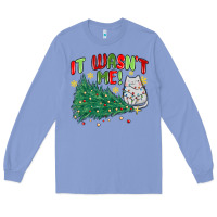Colony Blue it wasn't me! christmas cat Long Sleeve Tee - MaliasSmallBusiness