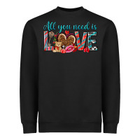 Black all you need is love Heavyweight Sweatshirt - NancyCooperArtShop