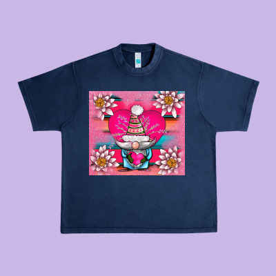V.d Gnome And Lotus Tumbler Urban Heavy Tee Designed By Adodesignshop