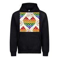 Pride Lgbtq Hearts And Daisy Seamless Pattern Urban Hoodie | Teevron